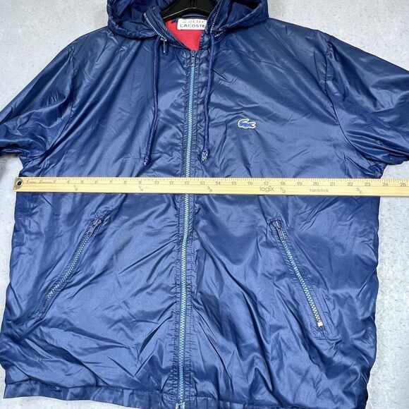 Vintage Izod Lacoste Windbreaker Mens Size Large Blue Full Zip Jacket Hooded - Picture 6 of 13